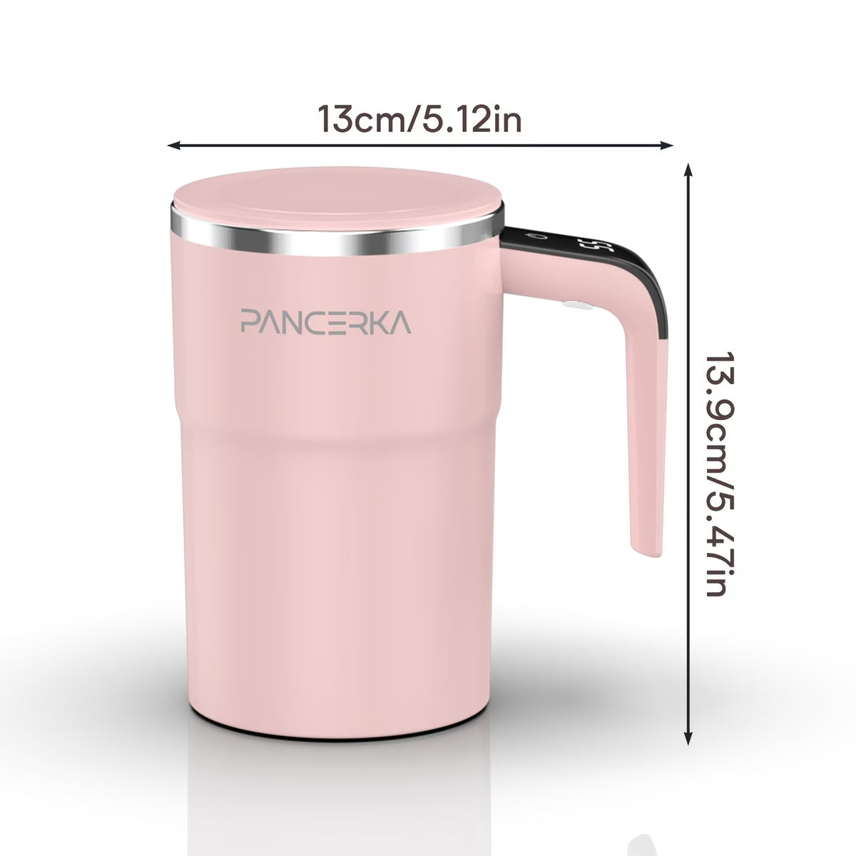Portable Electric Milk Frother & Drink Mixer – 304 Stainless Steel Heating Cup